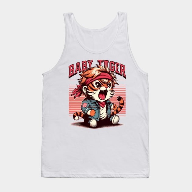 baby tiger Roaring kawai Tank Top by AlephArt